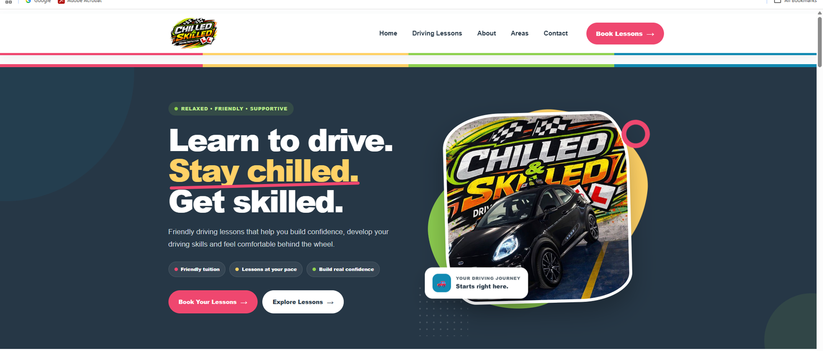 Chilled and Skilled driving school website