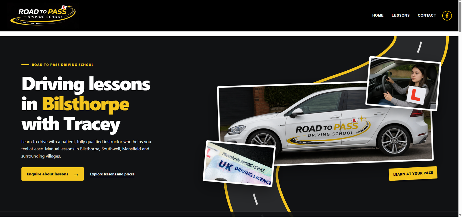Road to Pass driving school website